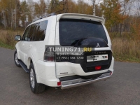 Защита задняя (центральная) 75х42 мм Mitsubishi Pajero IV 2014